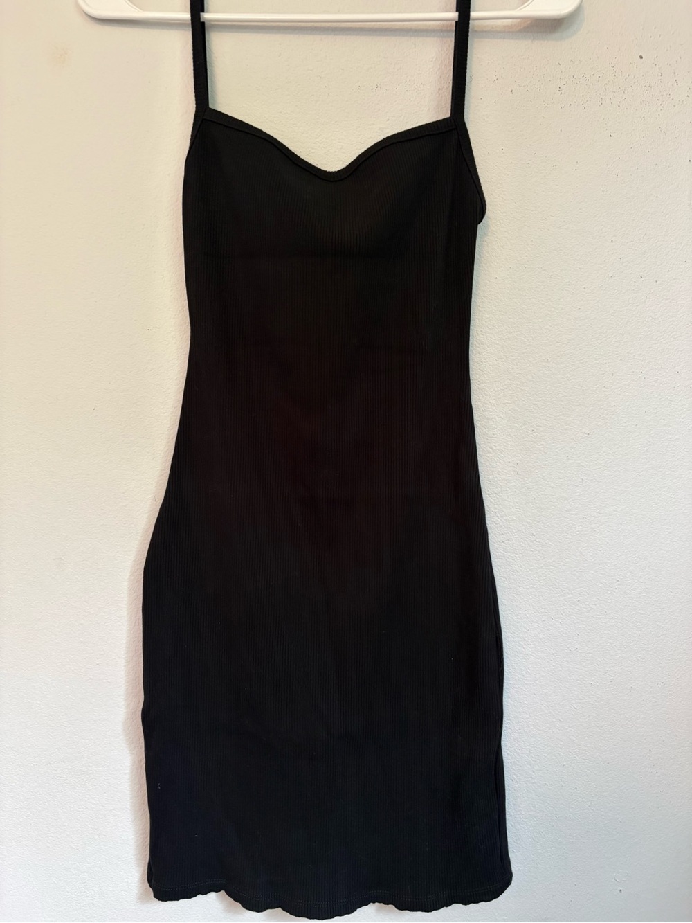 Naked Wardrobe Black Ribbed Bodycon Mini Dress - Size L EUC